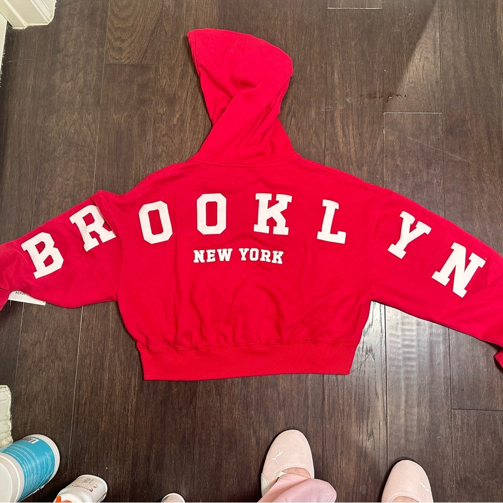 Aeropostale Vibrant Red Cropped Hoodie - NWT